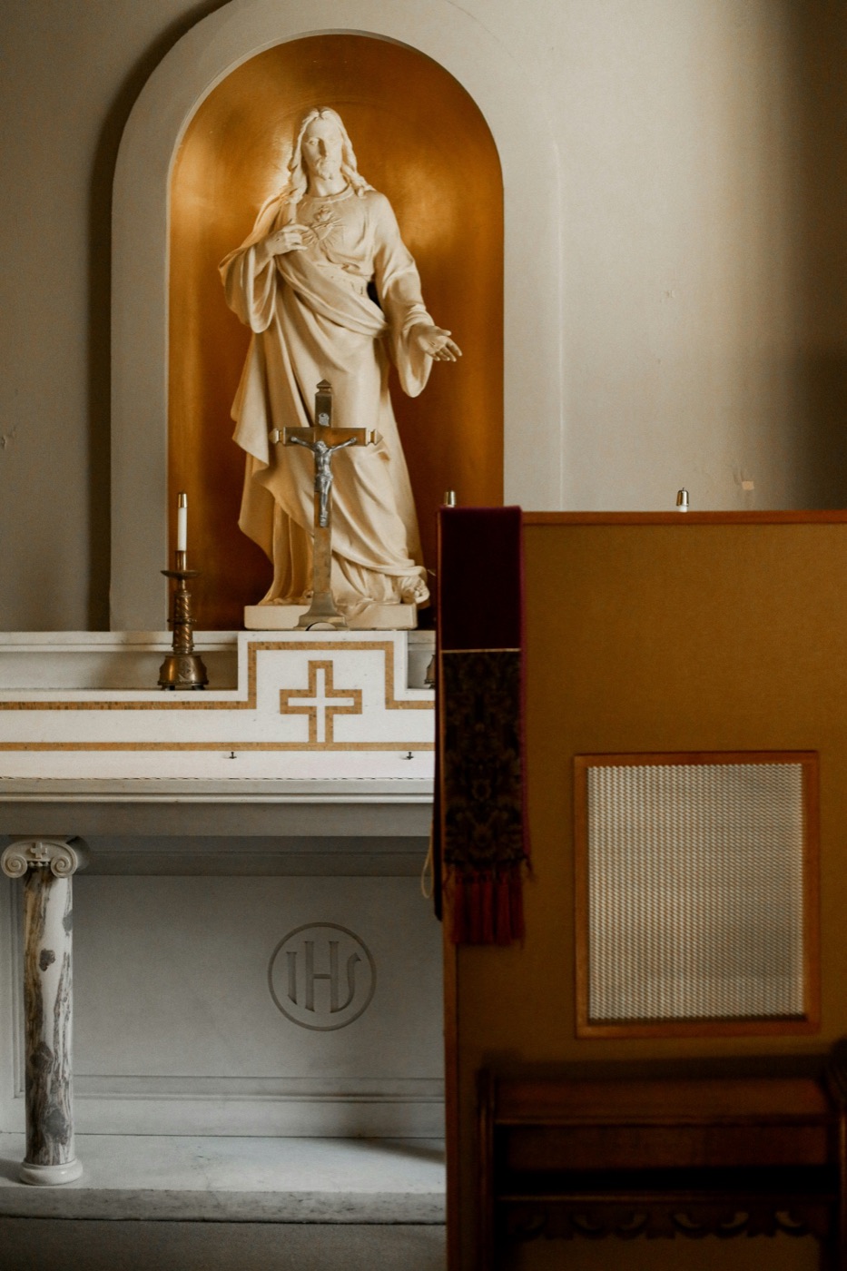 Sacred Heart statue in a church